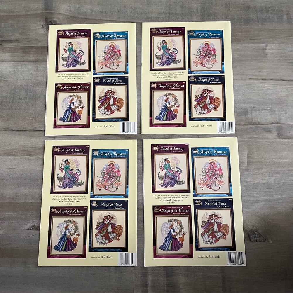 NWT Vintage Set of 4 Angel Counted Cross Stitch Books by Barbara Baatz - Picture 2 of 14